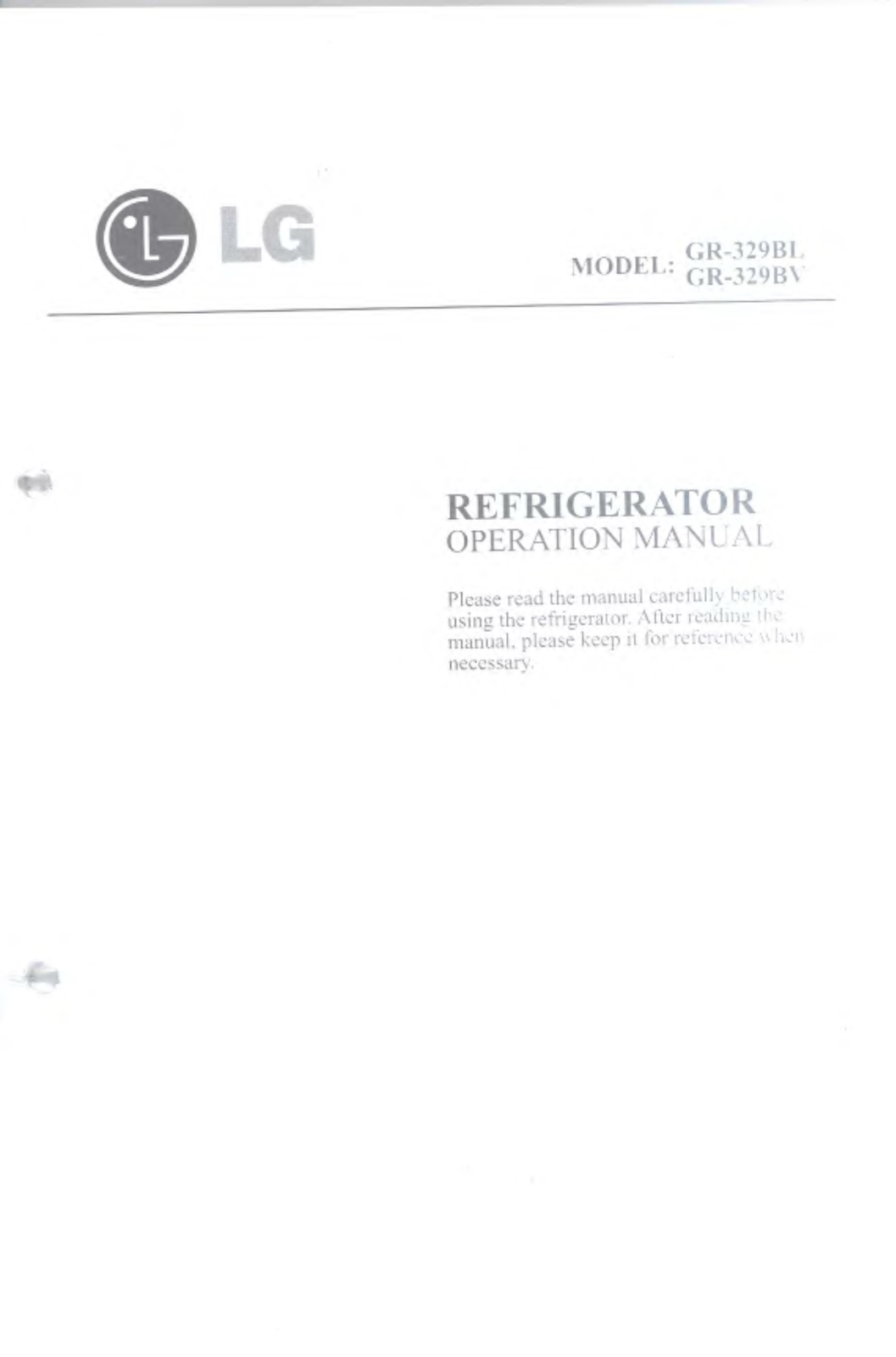 LG GR-329BV User Manual