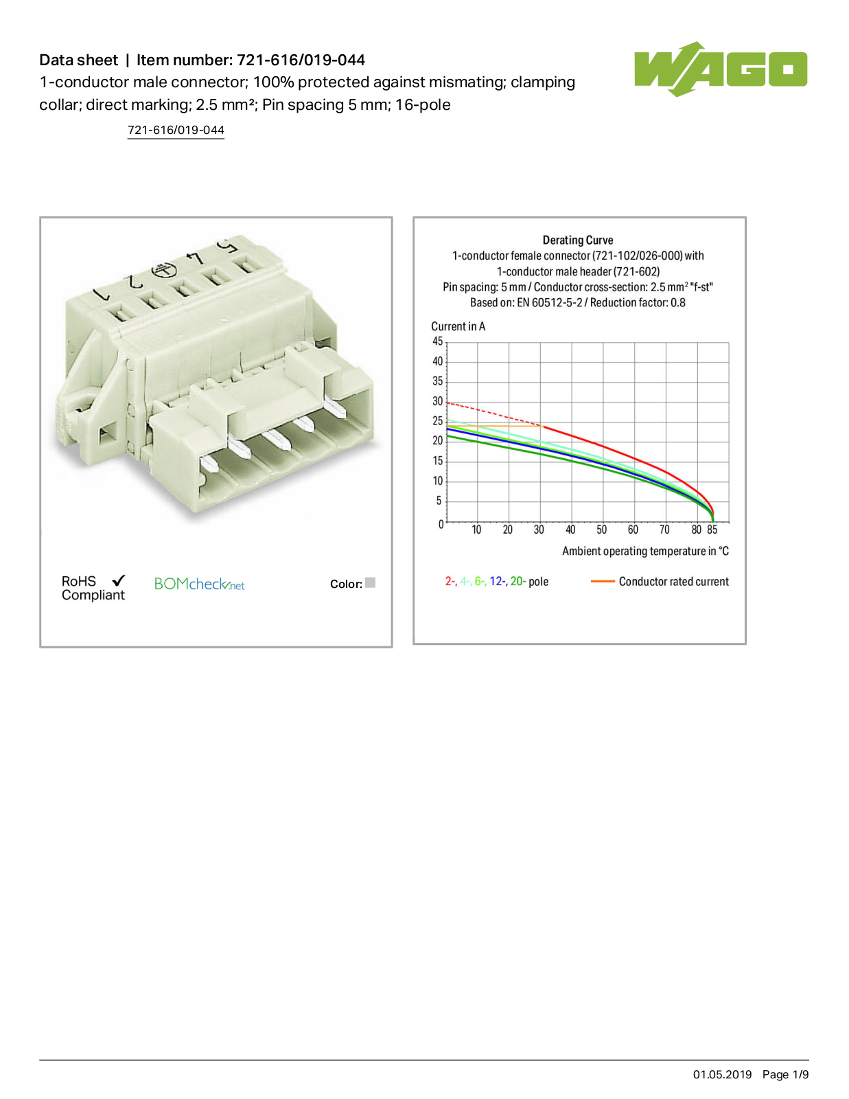 Wago 721-616/019-044 Data Sheet