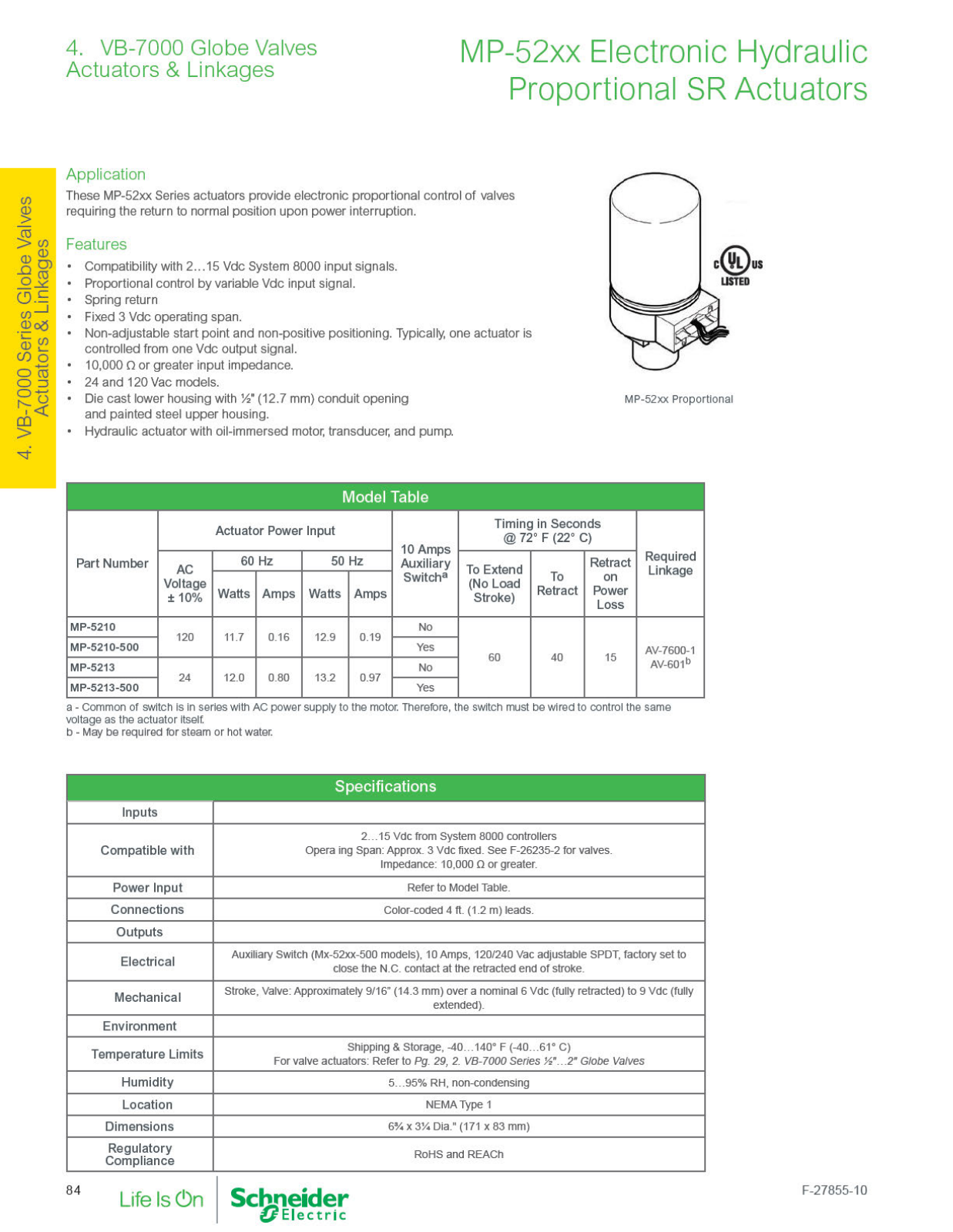 Schneider Electric MP-5210 Catalog Page