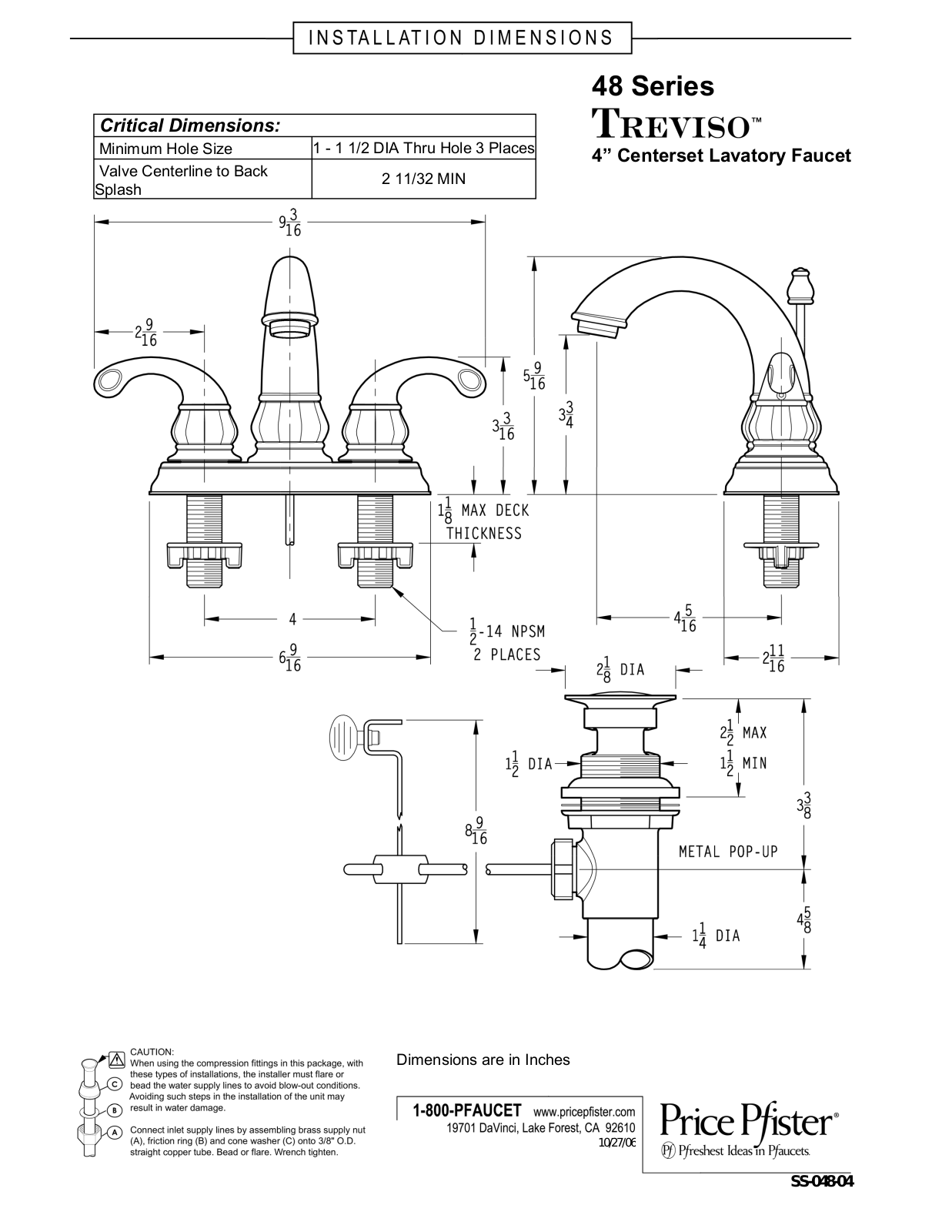 Pfister F-048-DK00 User Manual