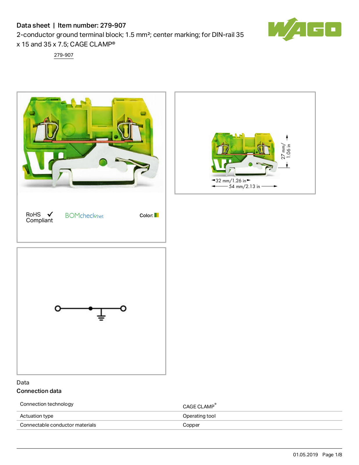 Wago 279-907 Data Sheet