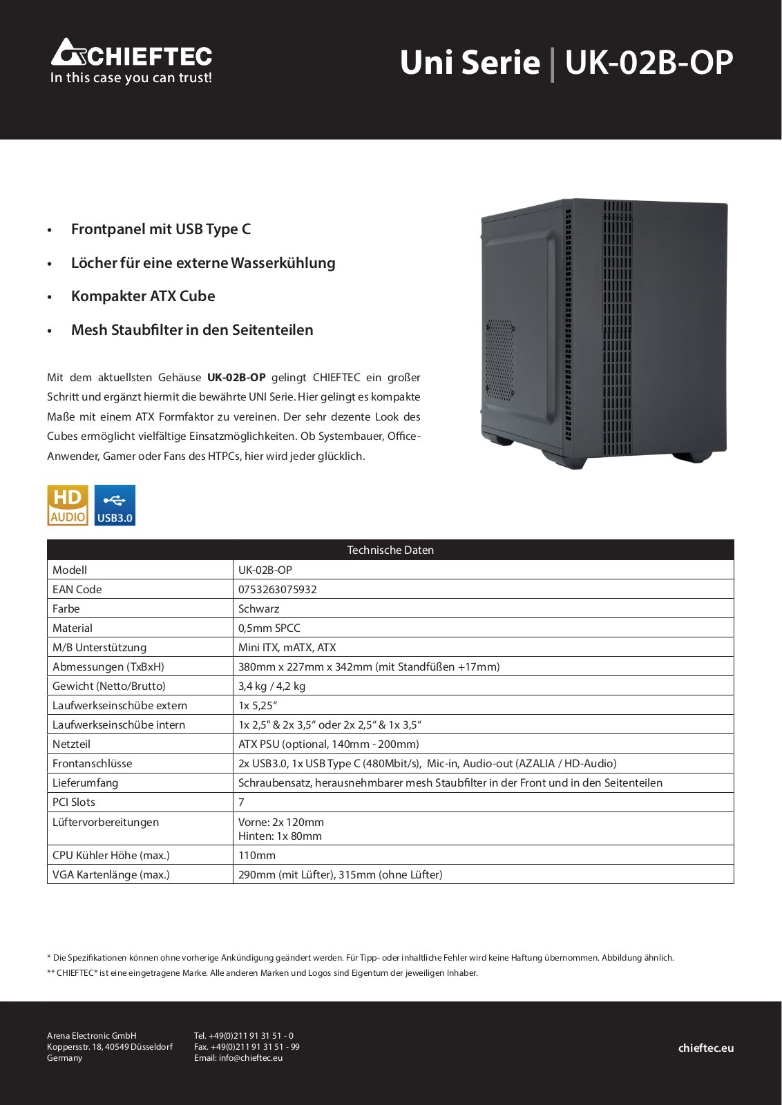 Chieftec UK-02B-OP User Manual