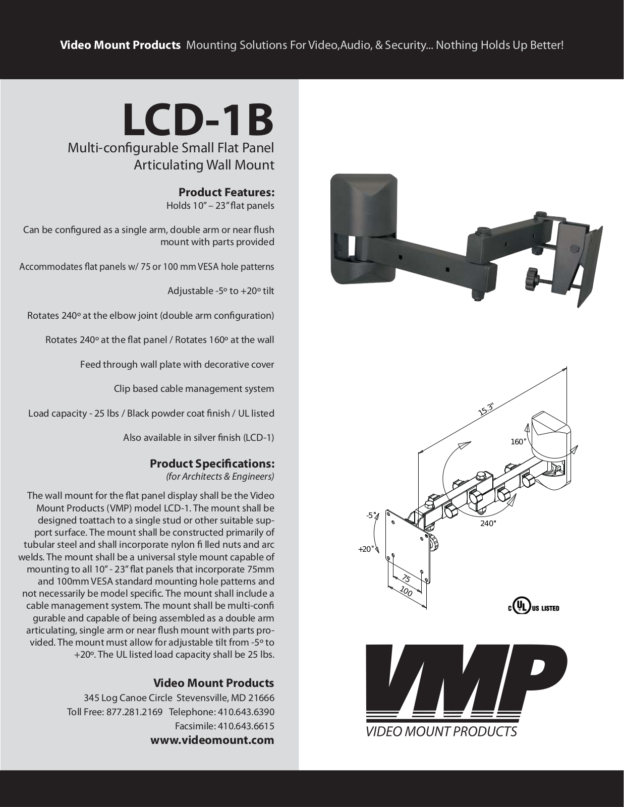 VMP LCD-1B, LCD-1 Specsheet