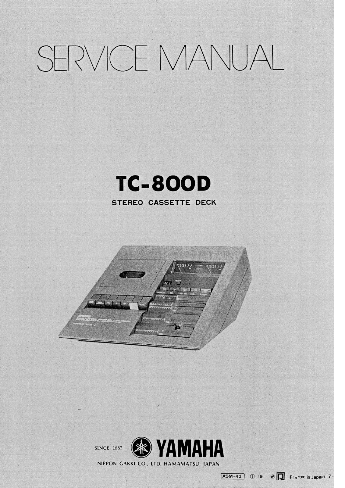 Yamaha TC-800-D Service Manual