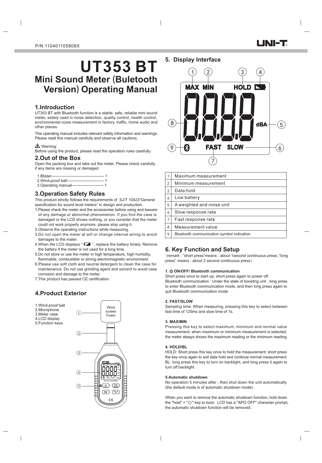 Uni-t UT353 BT User Manual