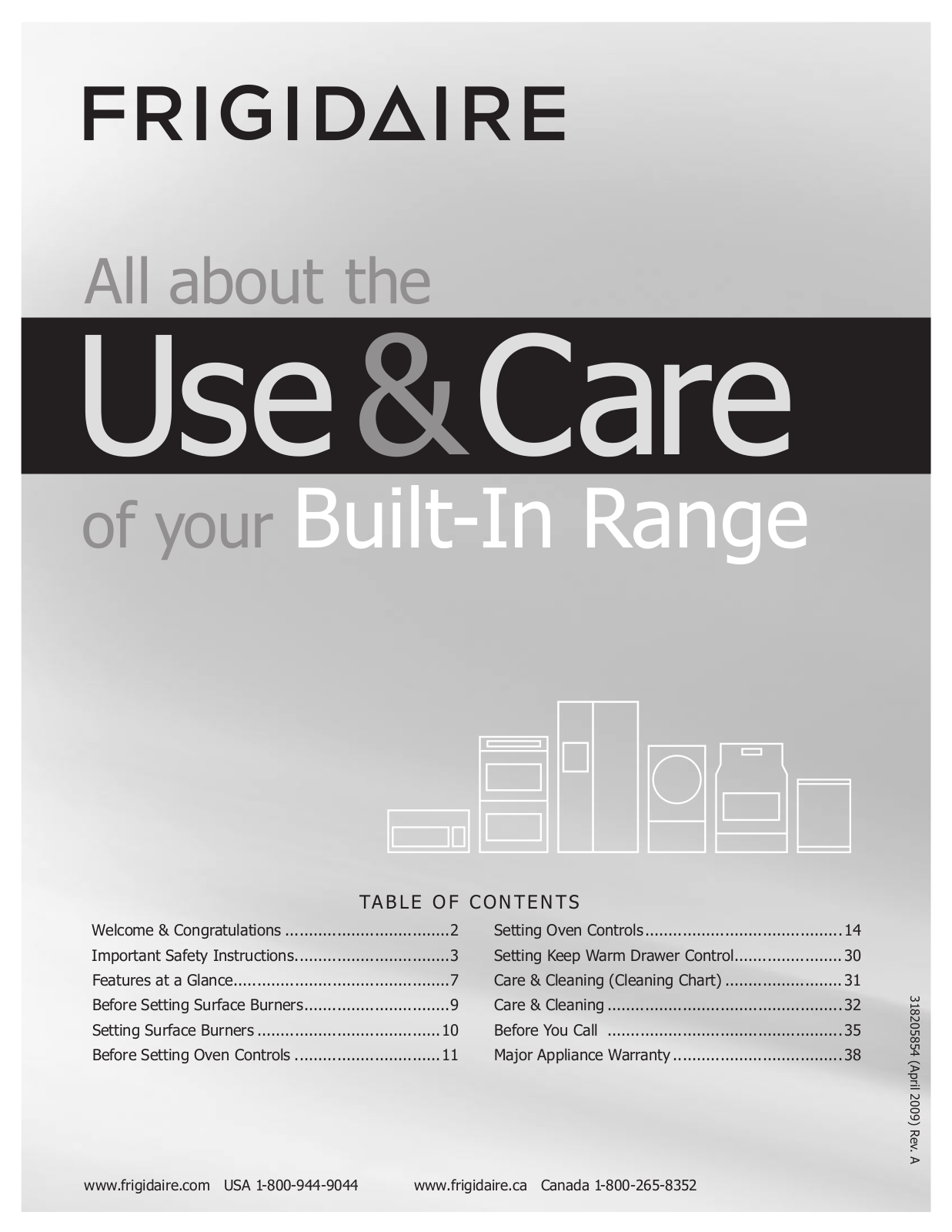 Frigidaire 318205854 User Manual