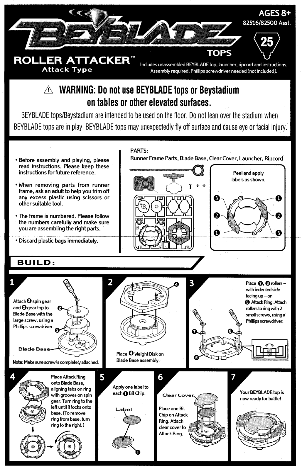 HASBRO Beyblade Tops Roller Attacker User Manual