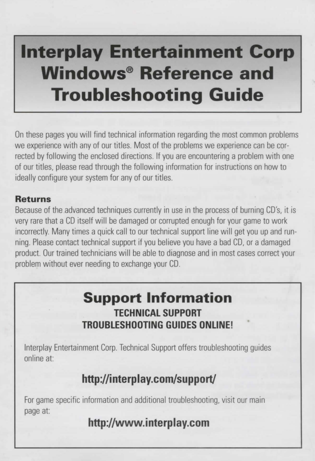 Interplay CD Troubleshooting Guide - ManualMachine.com