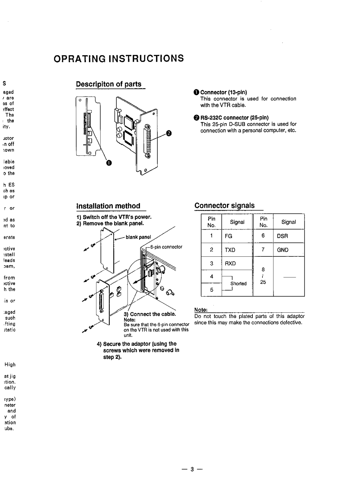 Panasonic AG-LA672E User Manual