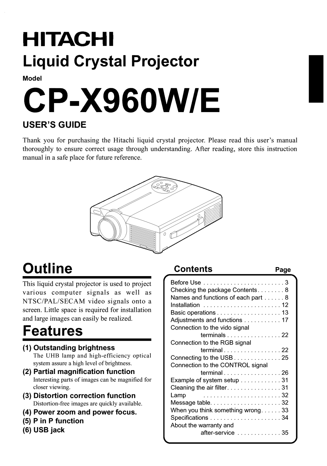 Hitachi CPX960WE User Manual - ManualMachine.com