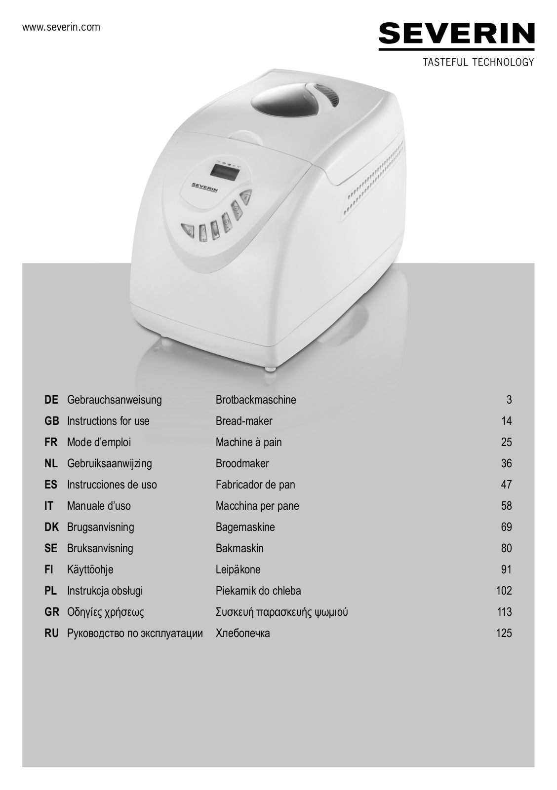 Severin BM3990 User Manual