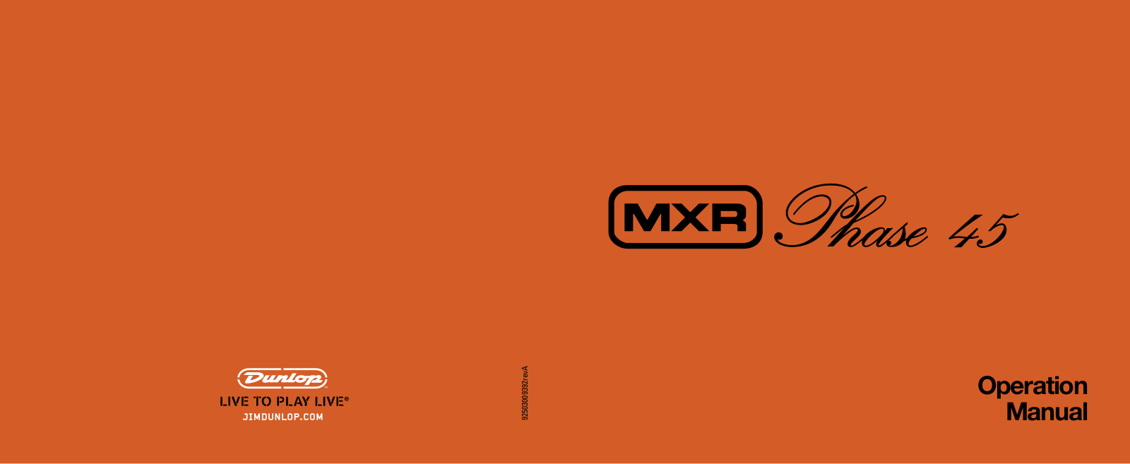 MXR Phase 45, CSP105 User manual