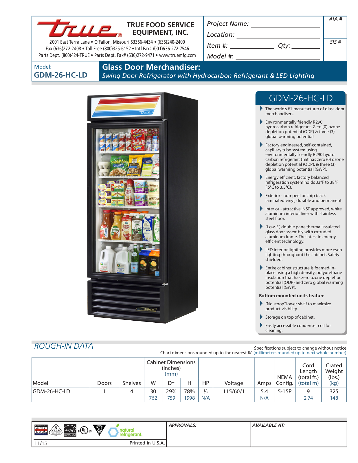 True GDM-26-HC-LD User Manual