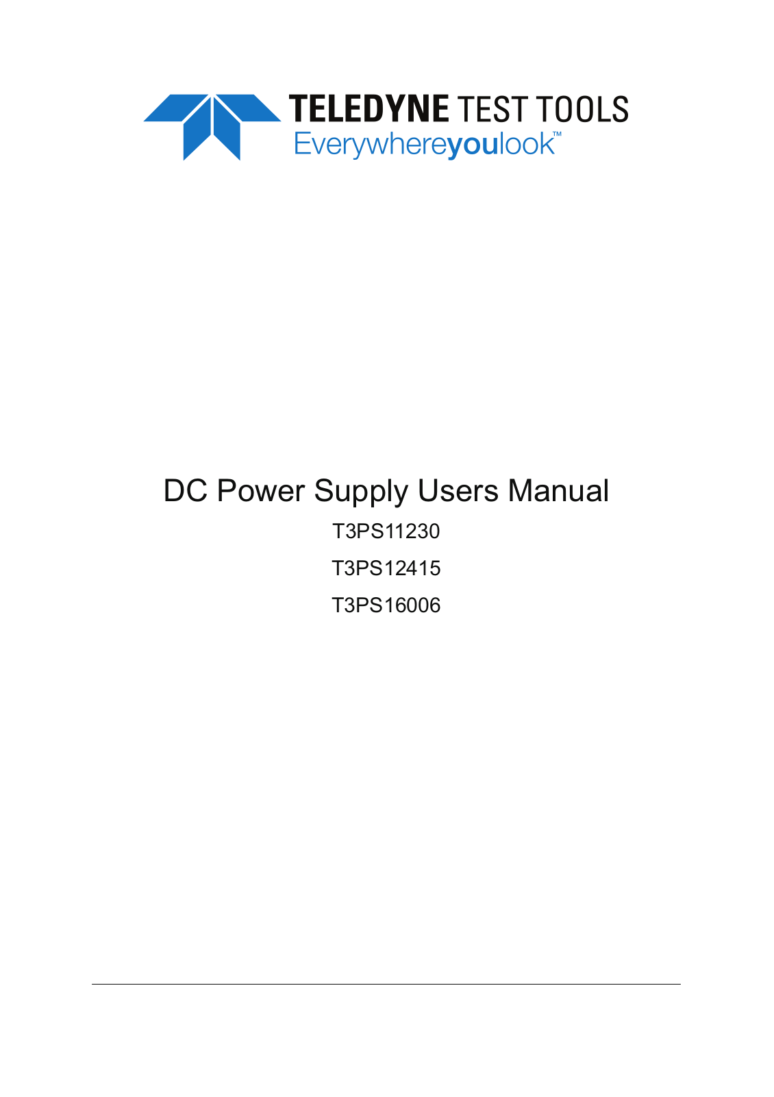 Teledyne T3PS12415, T3PS11230, T3PS16006 User Manual