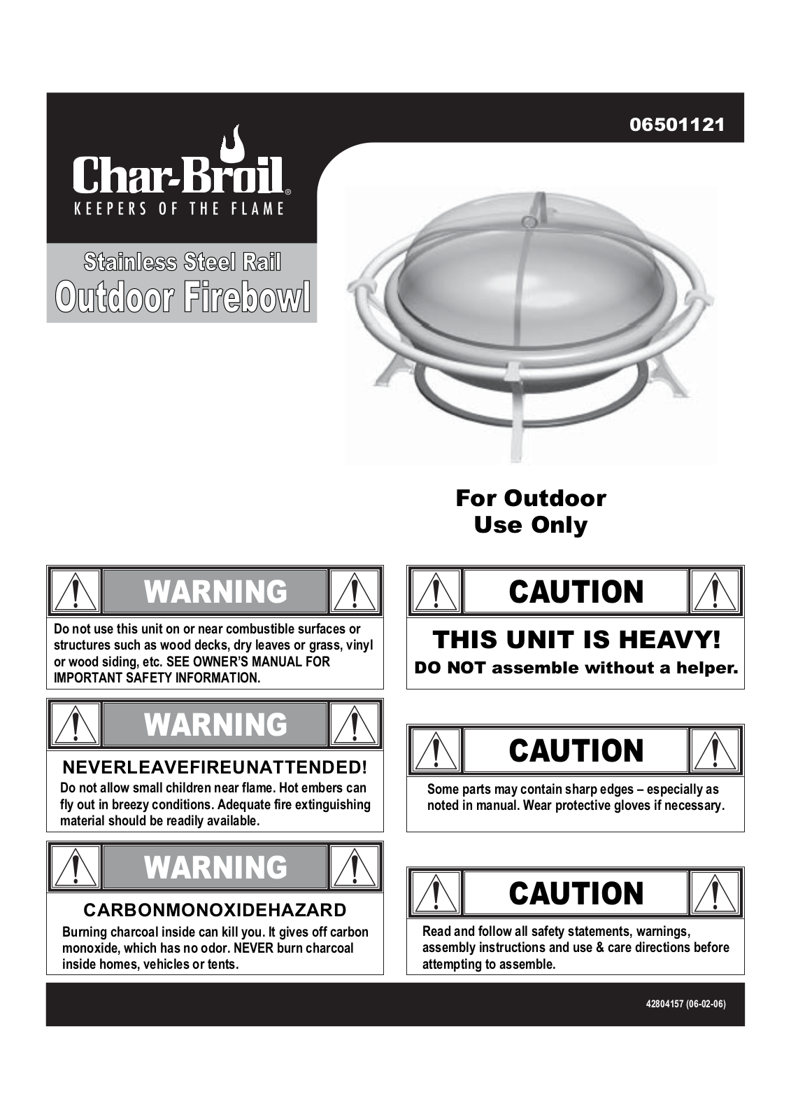 Charbroil 06501121 Owner's Manual