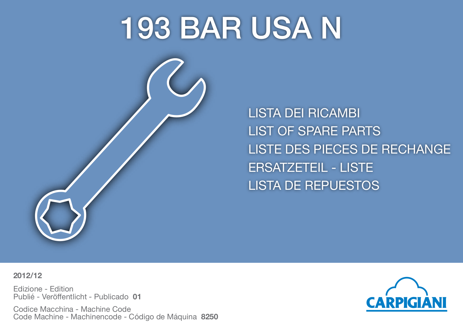 Carpigiani 193 BAR USA N Parts Manual