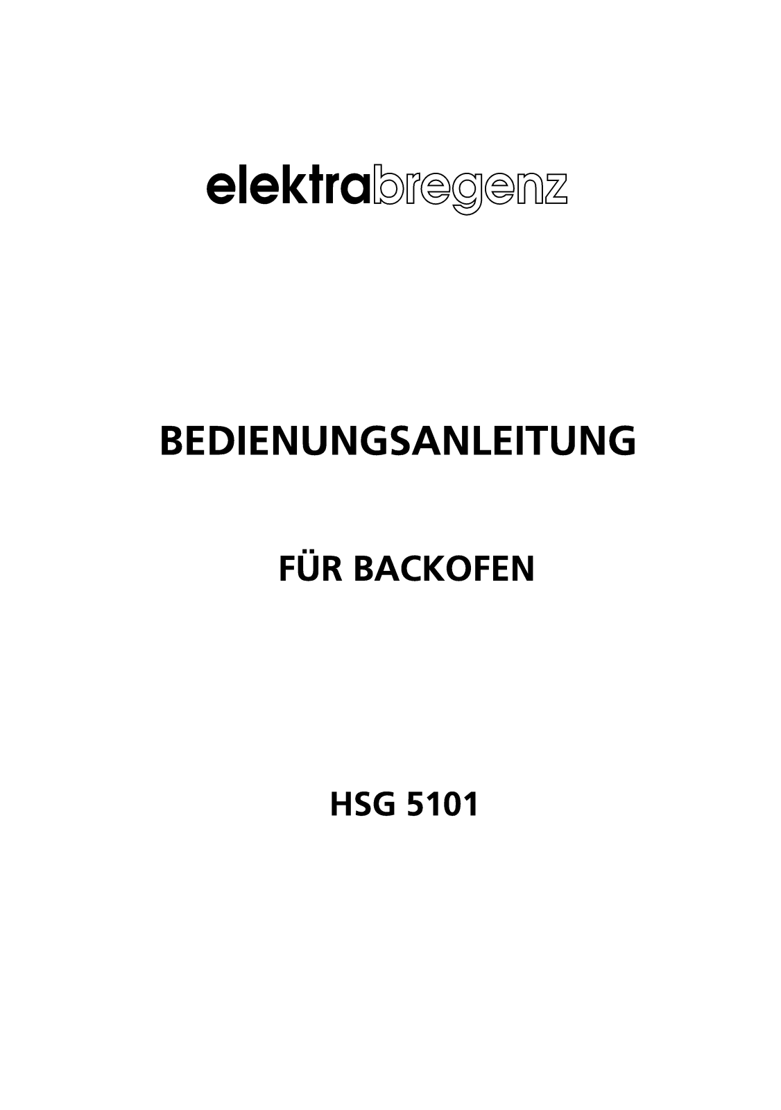 Elektra Bregenz HSG 5101 User Manual