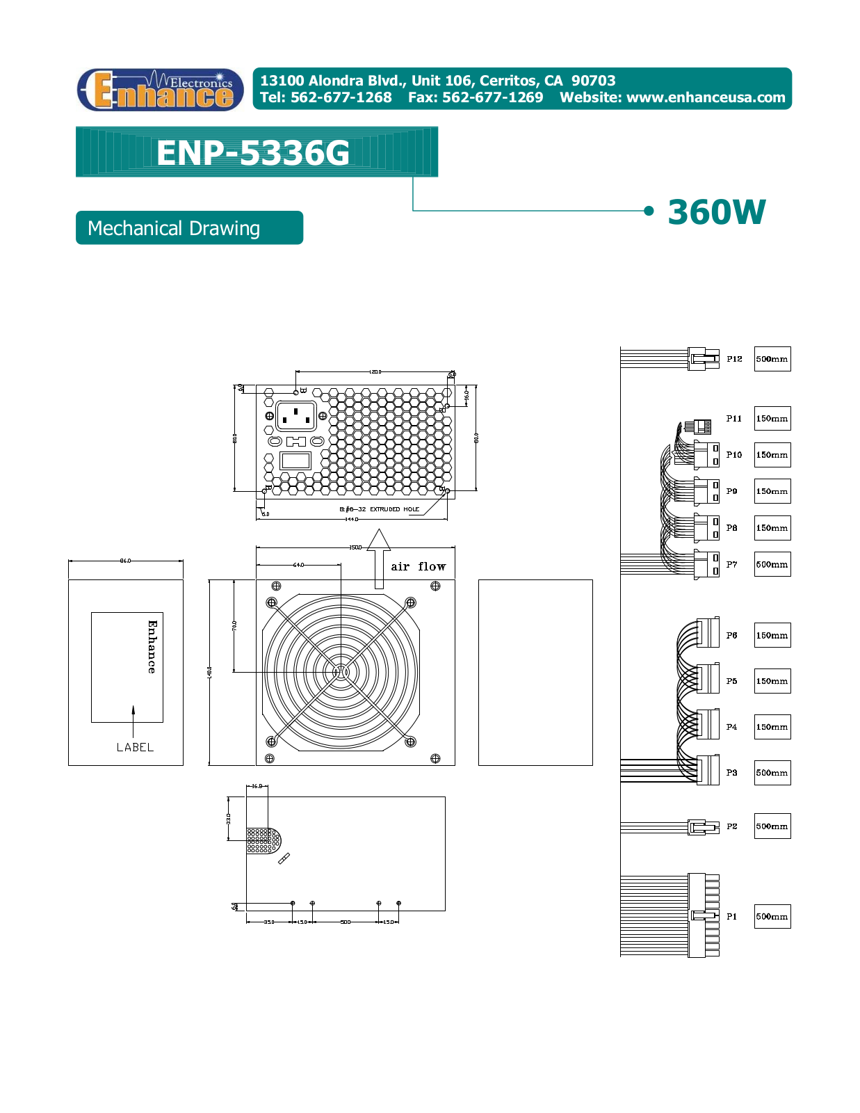 Enhance ENP-5336G MECHANICAL DRAWING