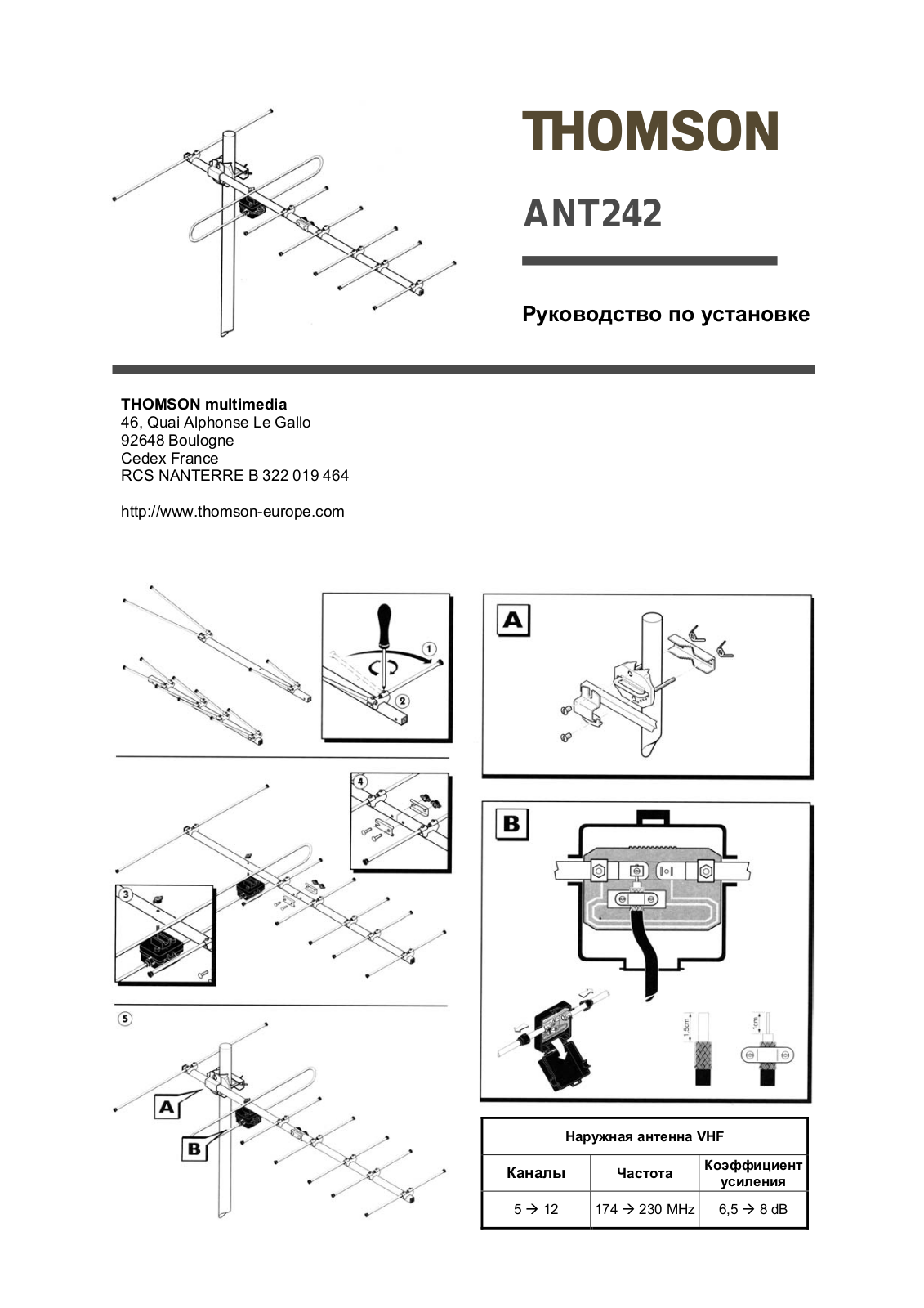 Thomson ANT242 User Manual