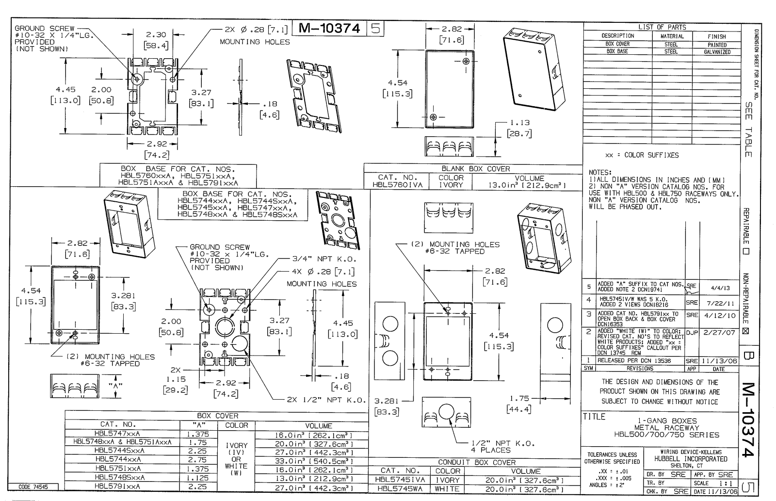 Hubbell HBL5747IVA Reference Drawing