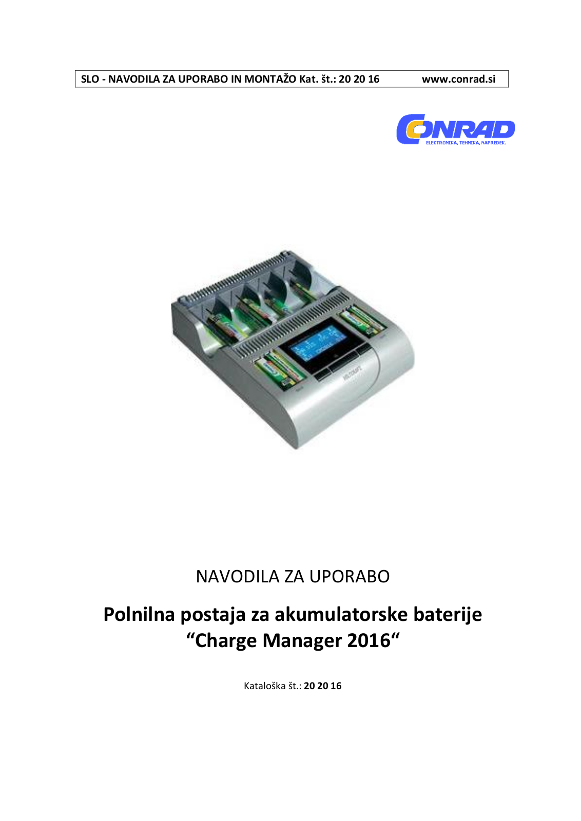 VOLTCRAFT Charge Manager 2016 User guide