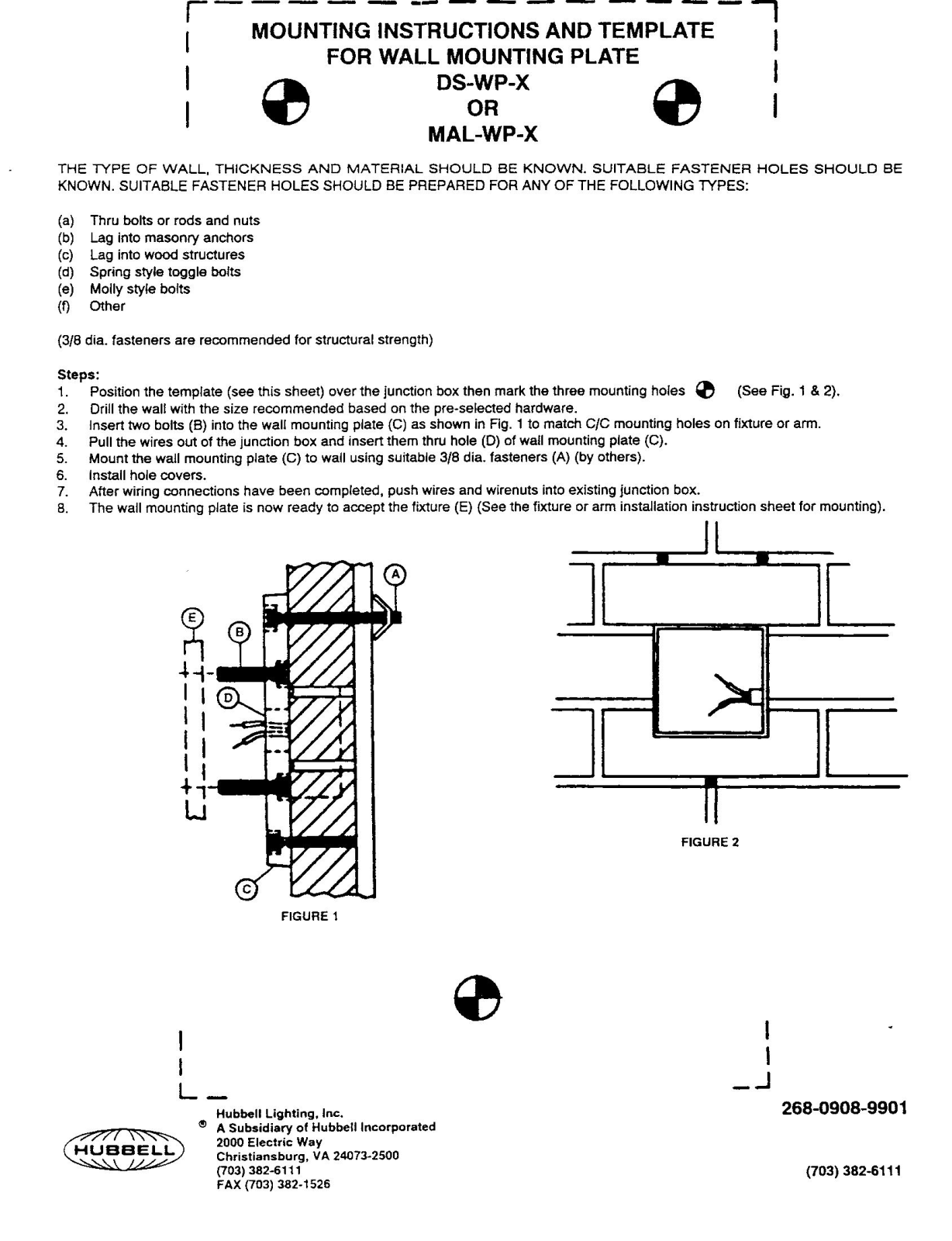 Hubbell lighting MAL-WP-X, DS-WP-X User Manual