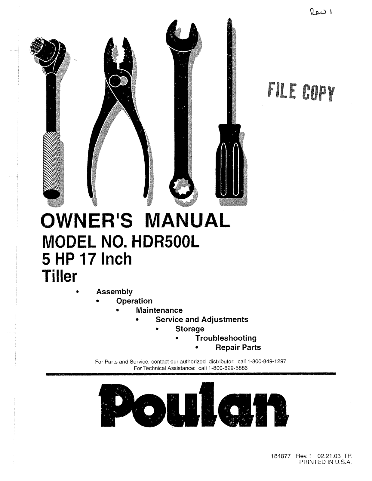 Poulan 184877 User Manual