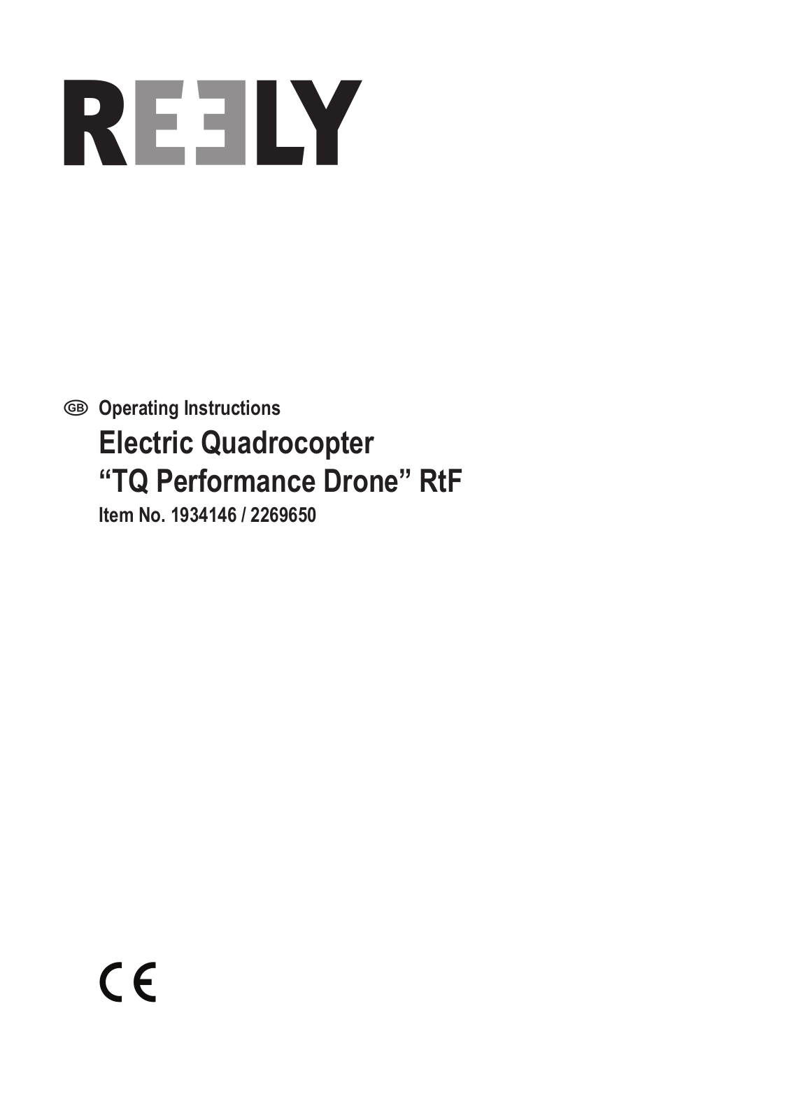 Conrad Electronic Electric Quadrocopter Operating Instructions