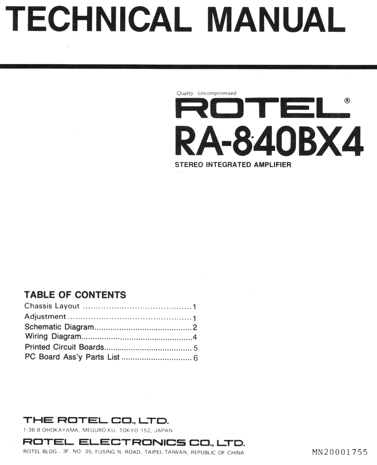 Rotel ra840bx4 service manual