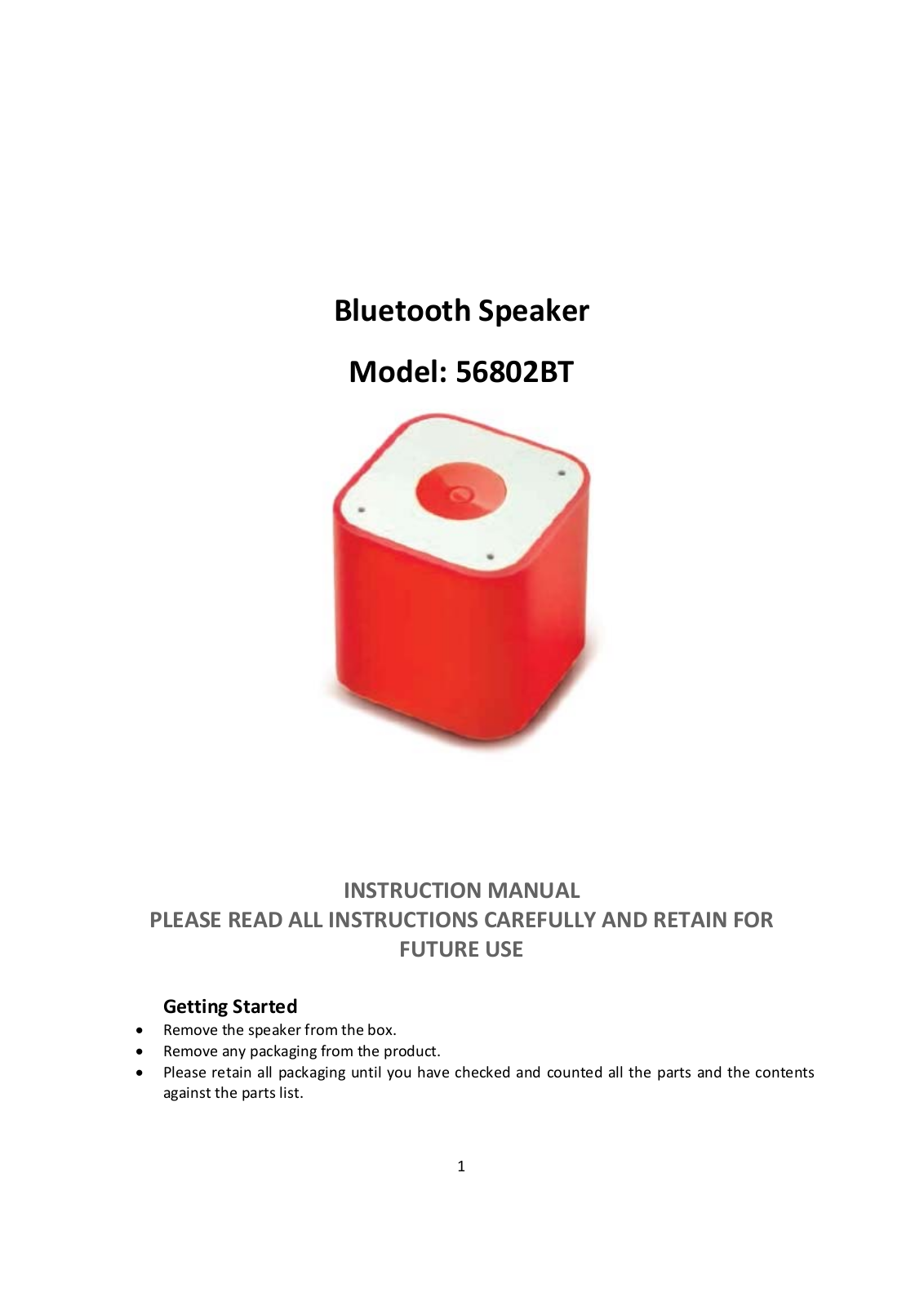 TEKSUN TECHNOLOGY 56802BT Users manual