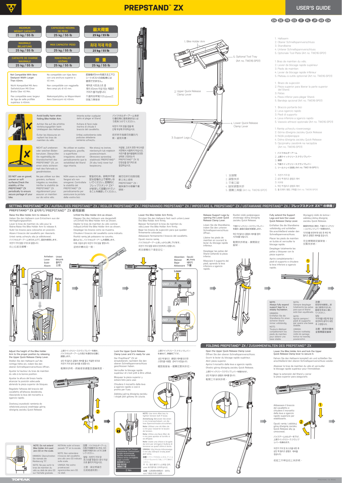 Topeak PrepStand ZX User Manual