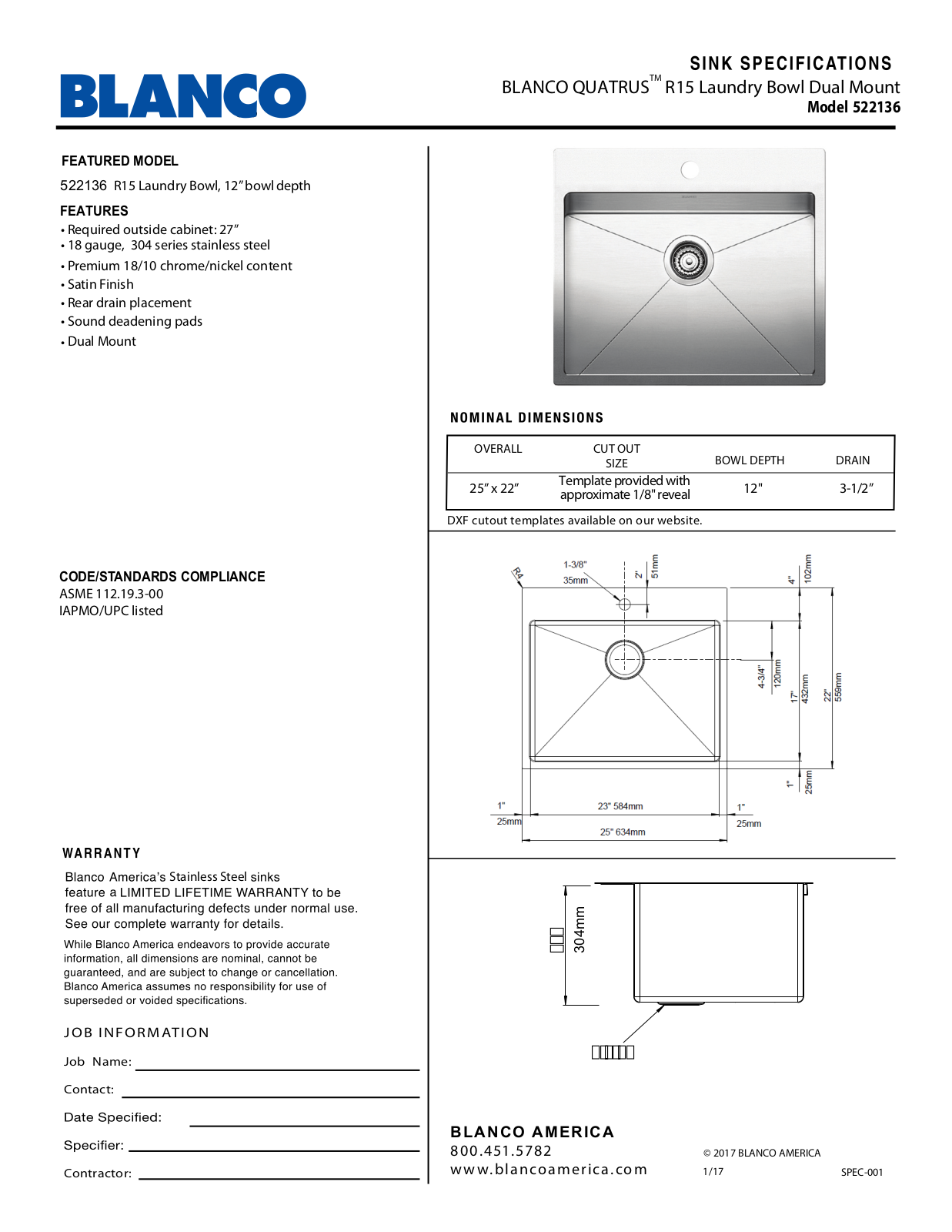 Blanco 522136 User Manual