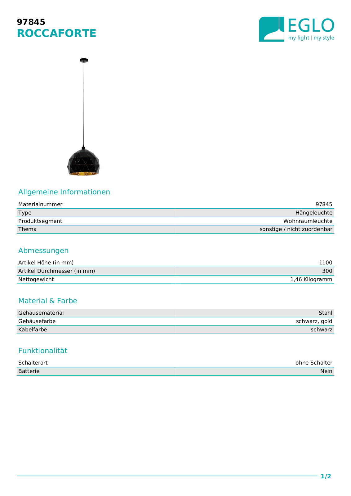 Eglo 97845 Service Manual