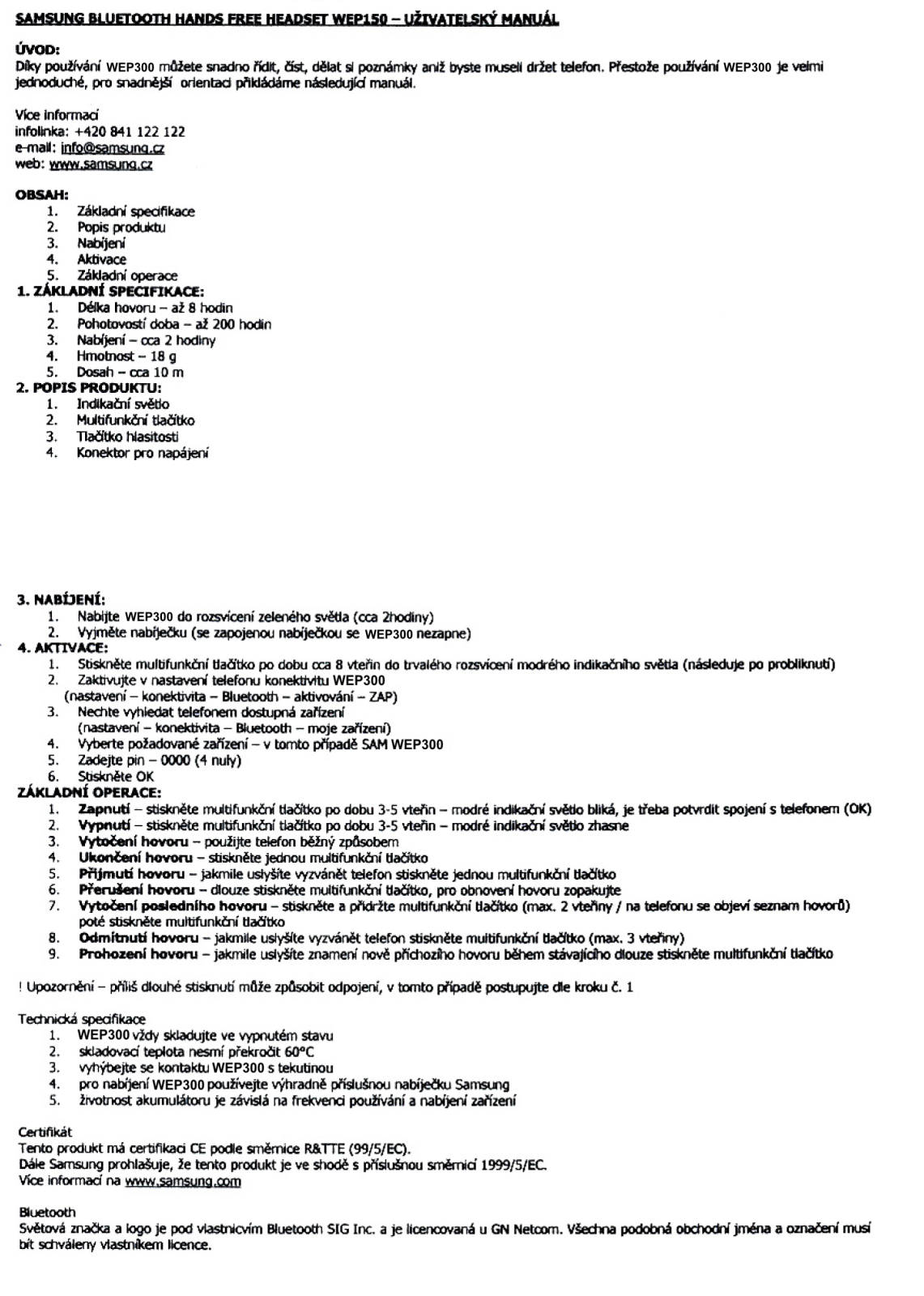 Samsung WEP300, WEP150 User Manual