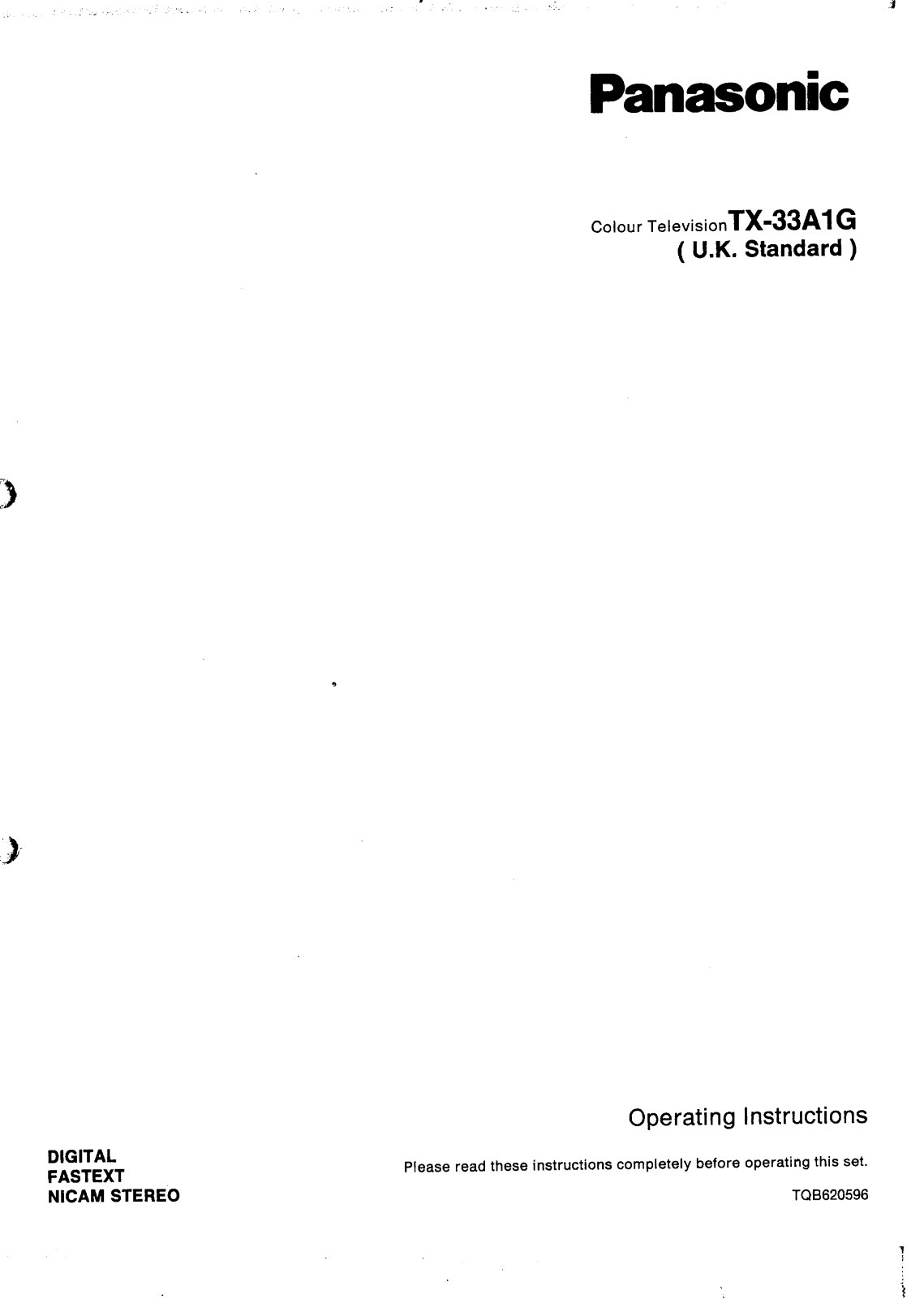 Panasonic TX-33A1 User Manual