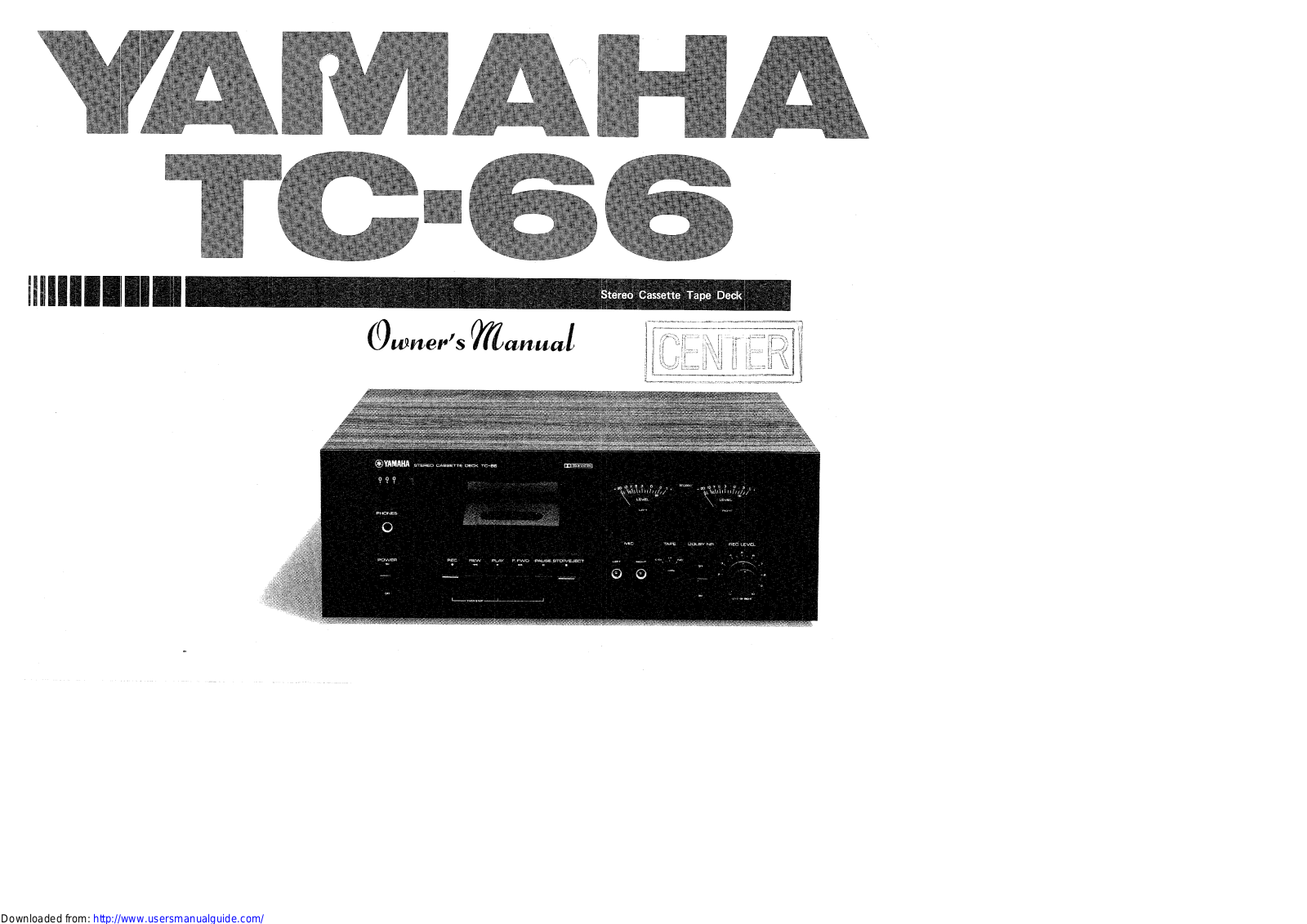 Yamaha Audio TC-66 User Manual