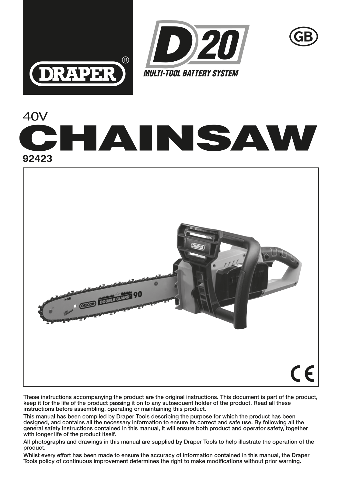 Draper Tools 92423 Instructions - ManualMachine.com