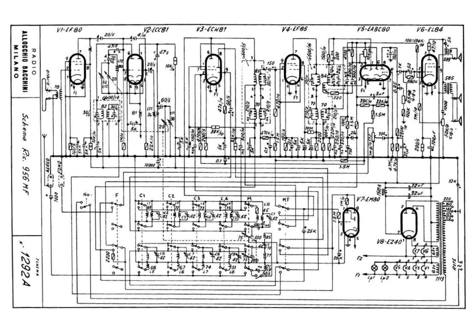 Allocchio Bacchini 956mf schematic