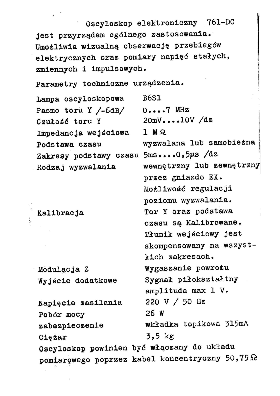 Polskie 761DC User Manual