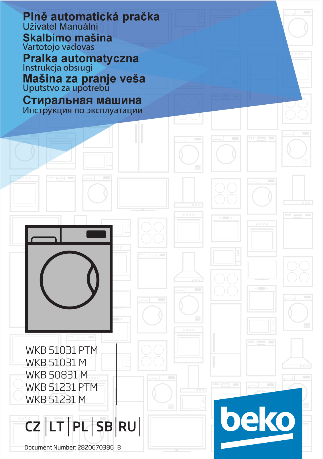 Beko WKB51031PTM, WKB51031M, WKB50831M, WKB51231PTM, WKB51231M User manual