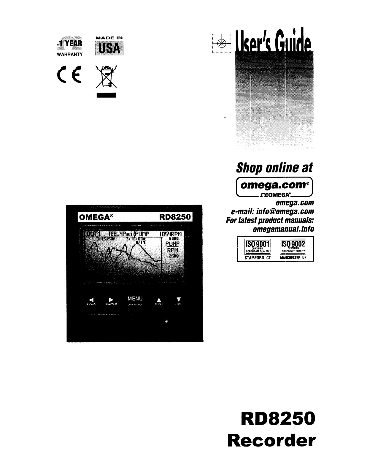 Omega Products RD8250 Installation  Manual