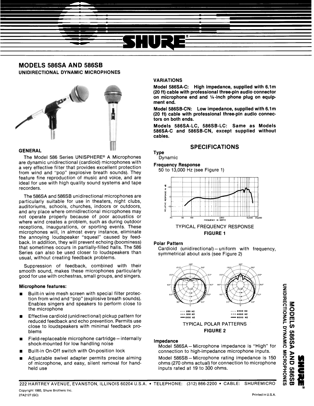 Shure 586SB User Guide