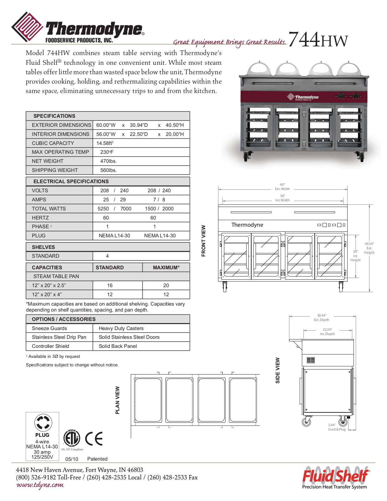 Thermodyne 744HW Specifications