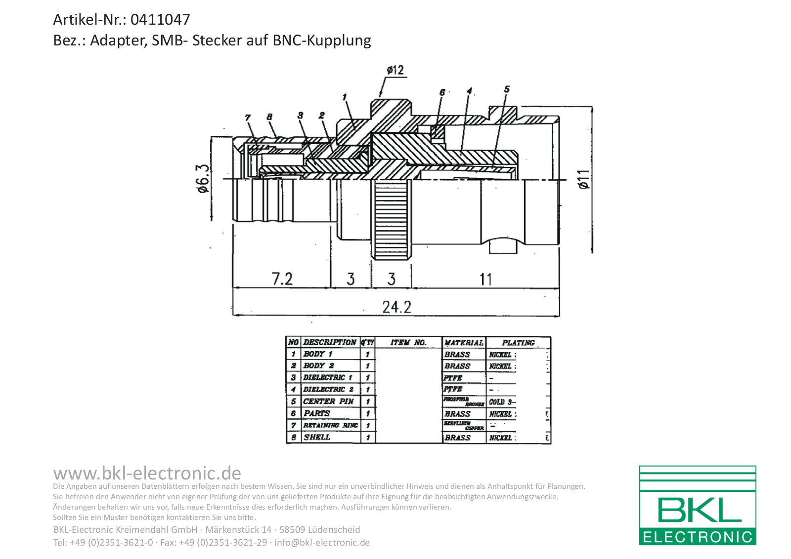 BKL BKL 0411047 Datasheet - ManualMachine.com