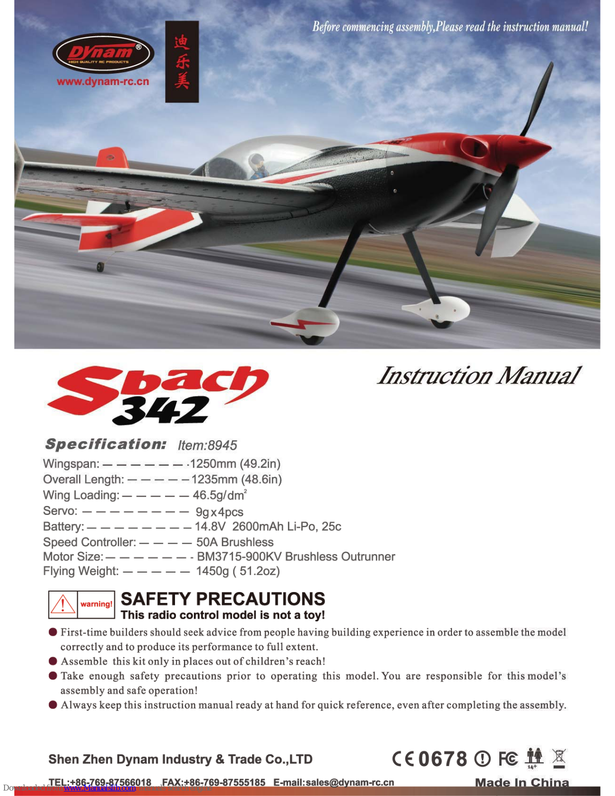 Dynam Sbach 342 Instruction Manual - ManualMachine.com