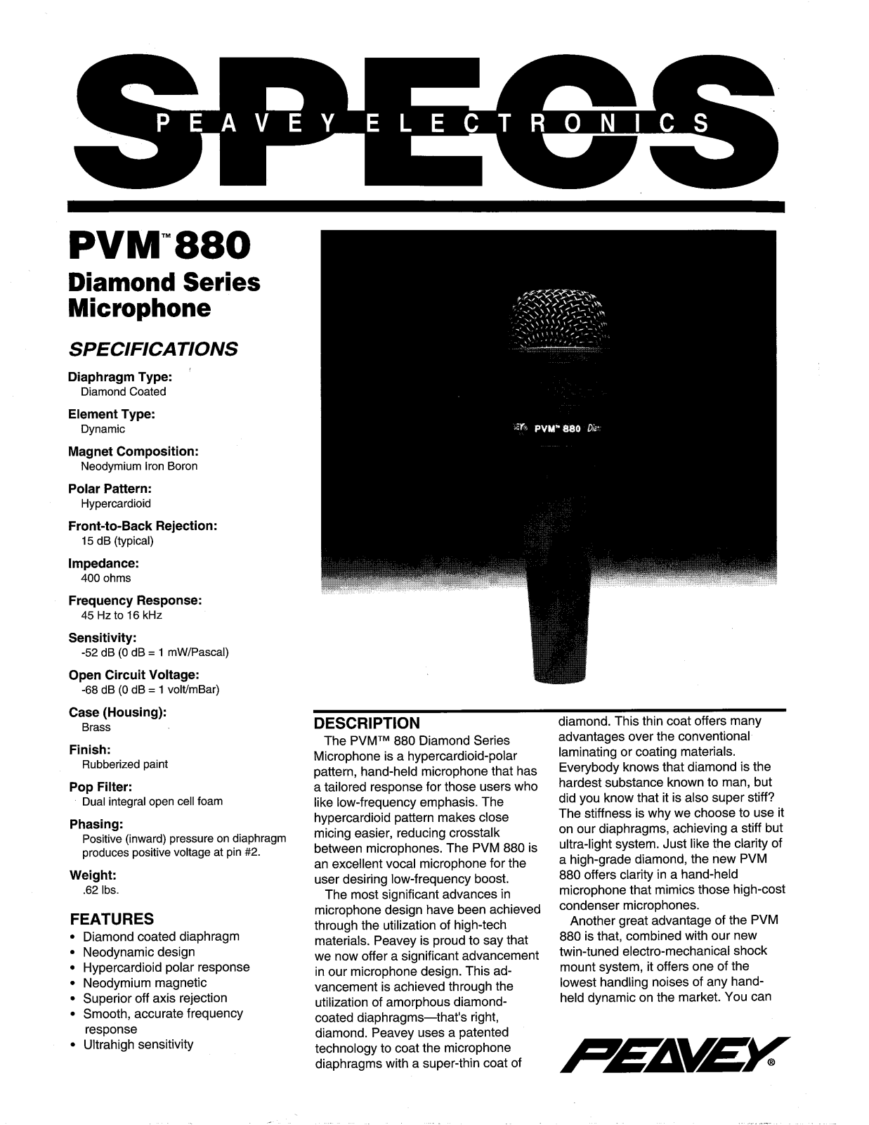 Peavey PVM 880 User Manual