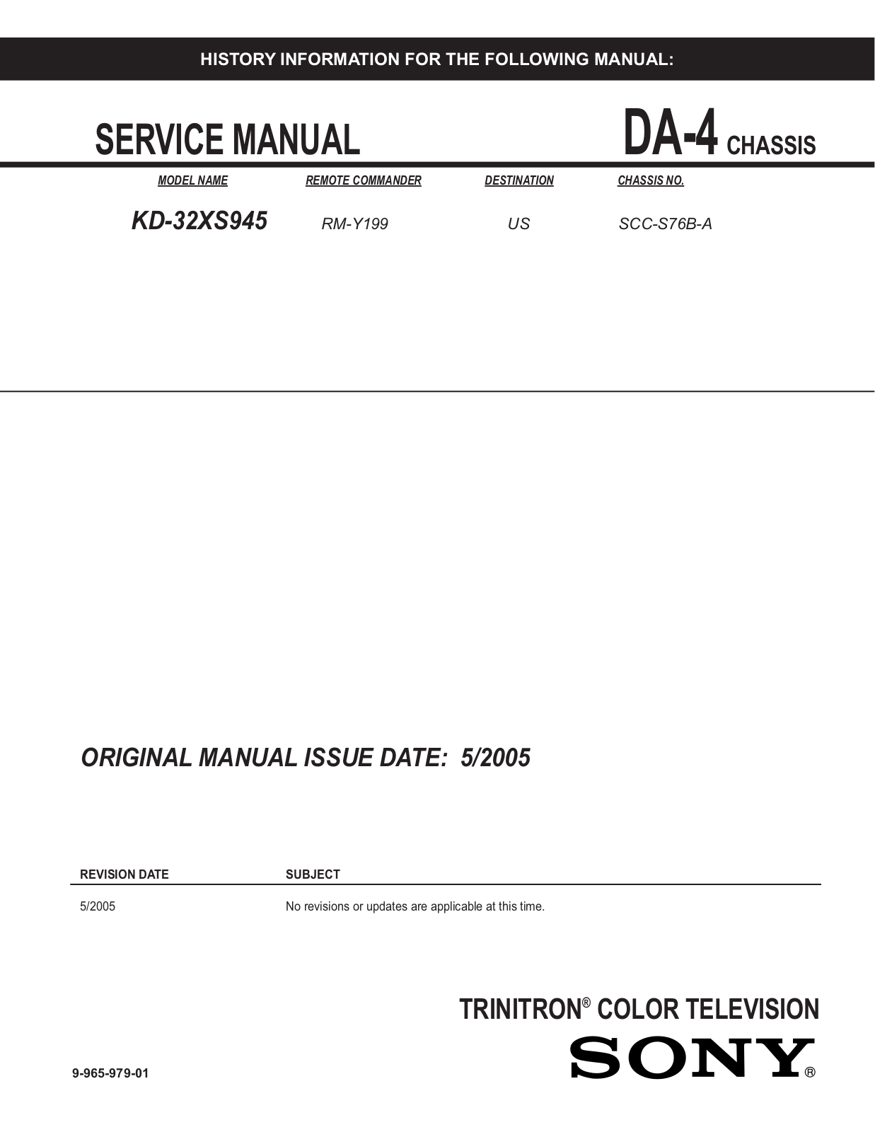 Sony KD-32XS945 Schematic