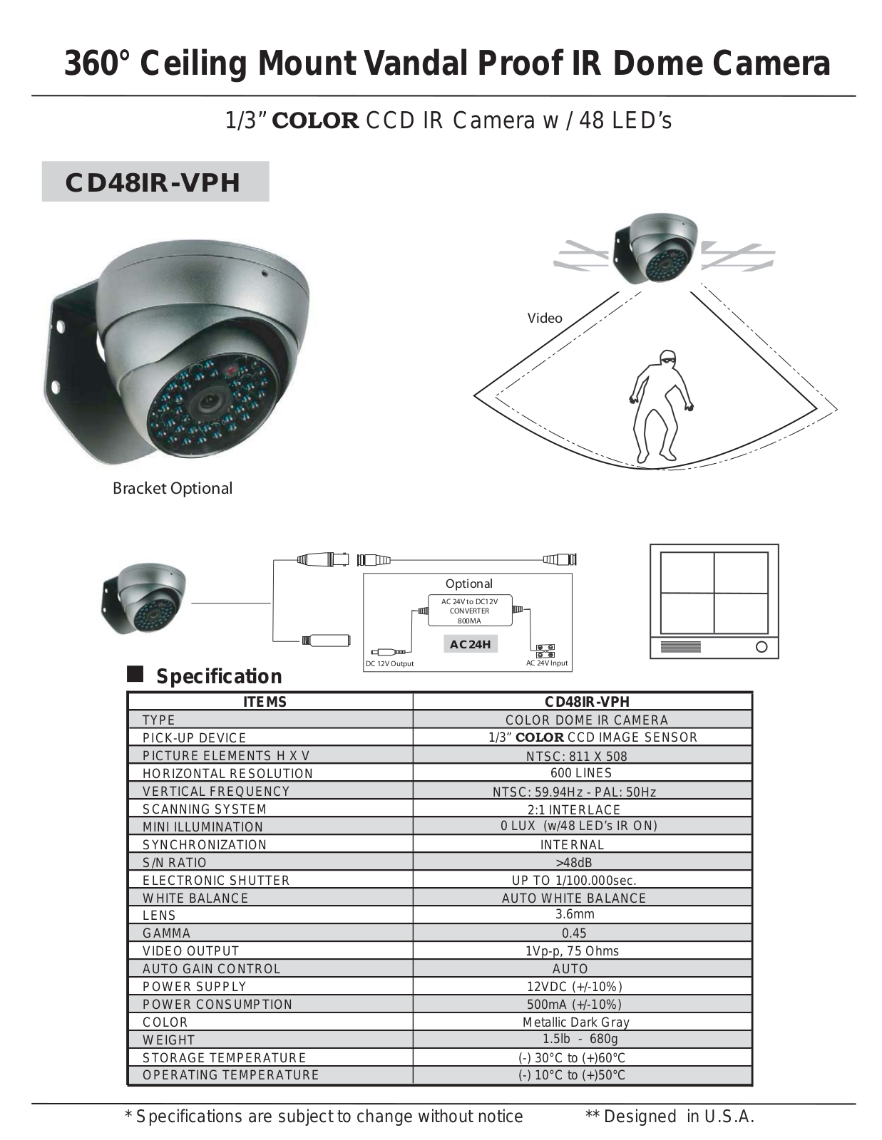 COP-USA CD48IR-VPH Specsheet