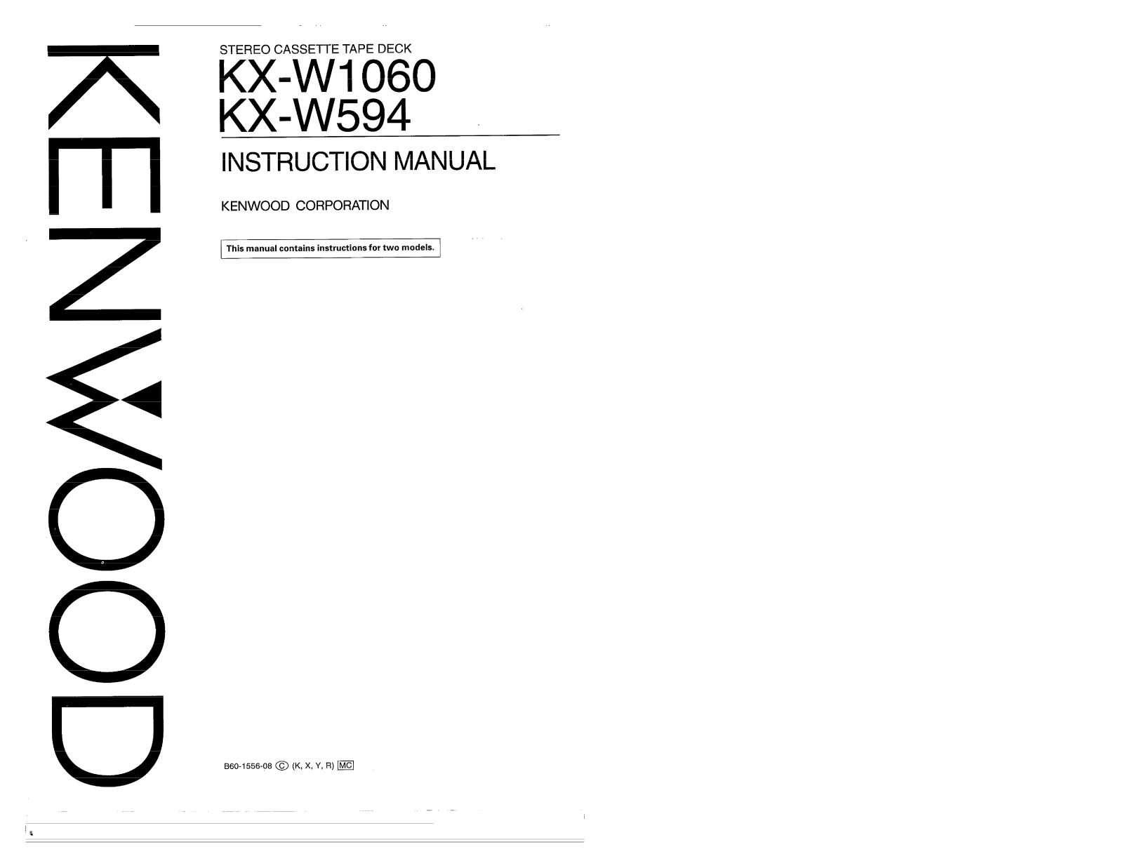 Kenwood KX-W1060, KX-W594 Owner's Manual