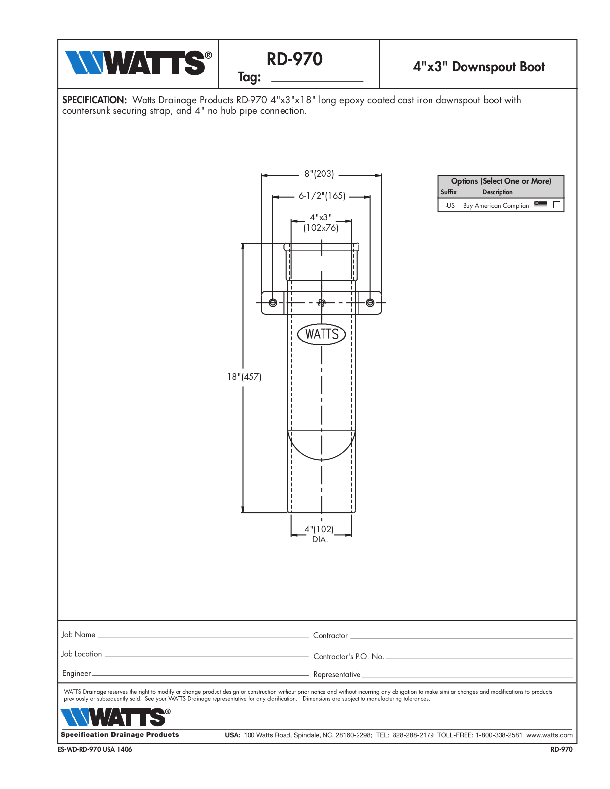 Watts RD-970 User Manual